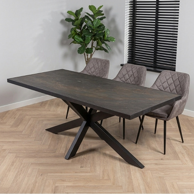 Eettafel natuursteen rechthoekig met spinpoot