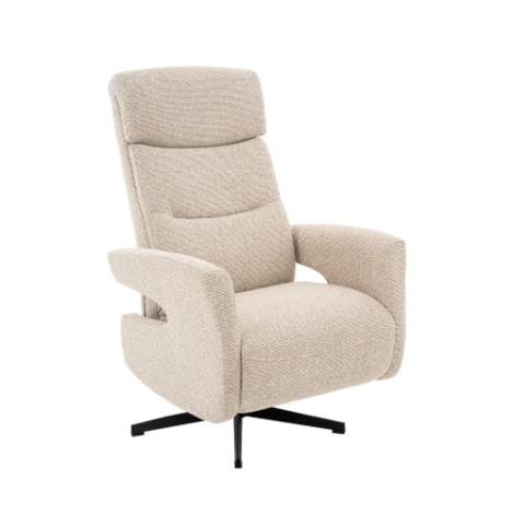 Verstelbare relaxfauteuil Coen crème bouclé, draaibaar