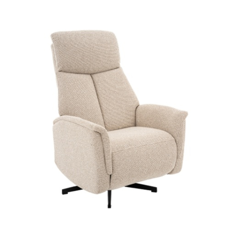 Elektrische relaxfauteuil Aafke crème bouclé met 2 motoren