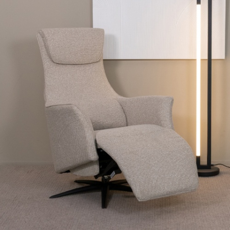 Elektrische relaxfauteuil met massage Luc crème bouclé