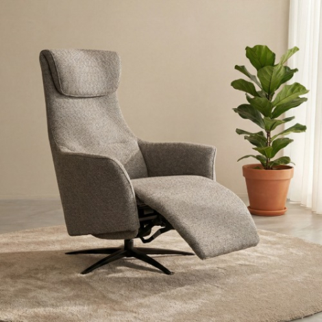 Elektrische relaxfauteuil met massage Luc grijs bouclé