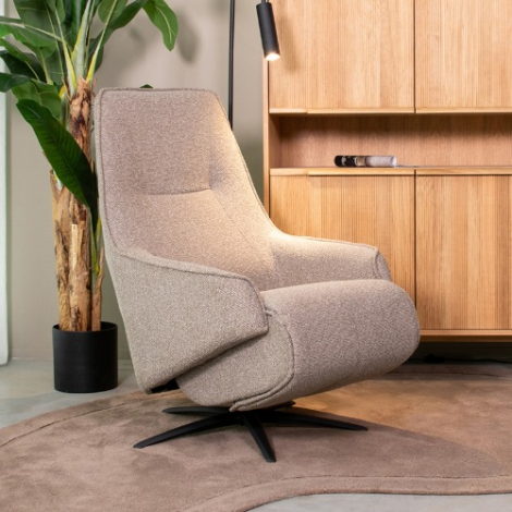 Elektrische relaxfauteuil Olle grijs bouclé, 2 motoren