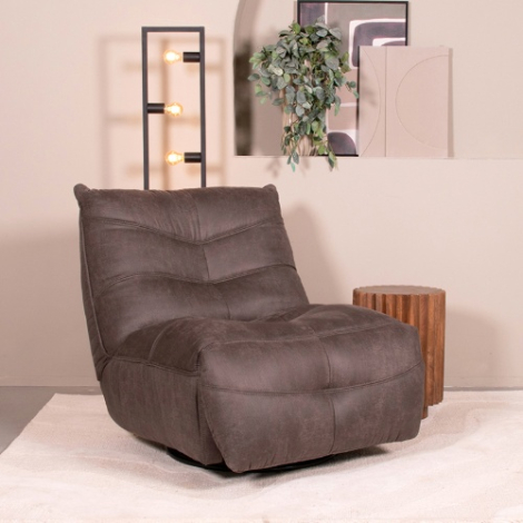 Elektrische relaxfauteuil Pien antraciet met accu, draaibaar