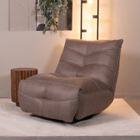 Elektrische relaxfauteuil Pien taupe met accu, draaibaar