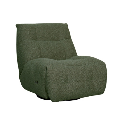 Elektrische relaxfauteuil Rob groen bouclé met accu