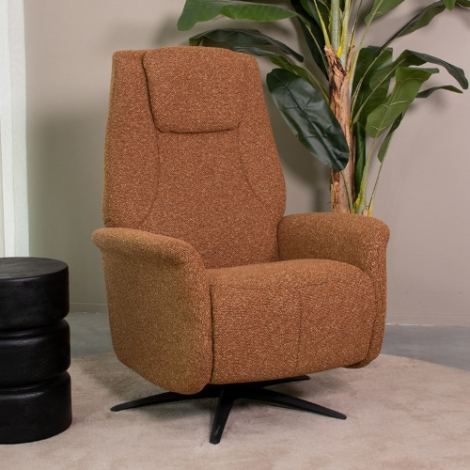 Elektrische relaxfauteuil Sascha cognac bouclé, 1 motor
