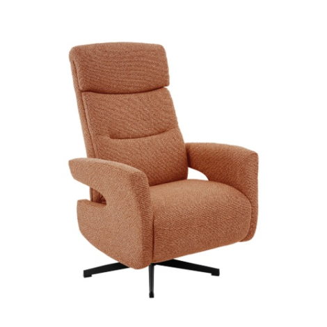 Elektrische relaxfauteuil Twan cognac bouclé, 2 motoren