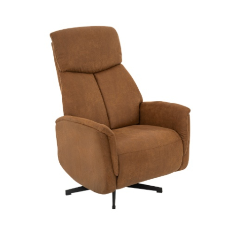 Verstelbare relaxfauteuil Hidde cognac micro-suède