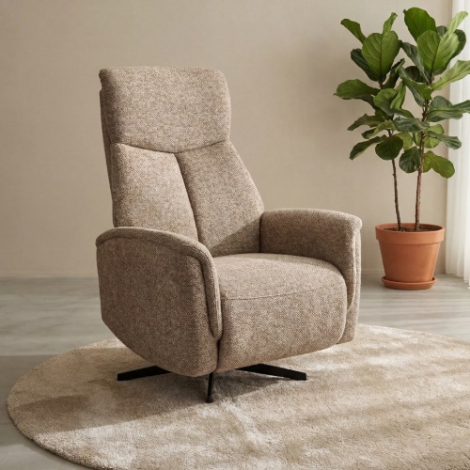 Verstelbare relaxfauteuil Hidde grijs bouclé