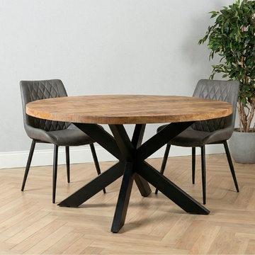 Ronde eettafel massief mangohout 130 cm.