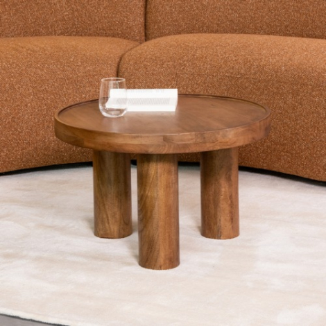 Ronde salontafel Esmee mangohout 60 cm naturel