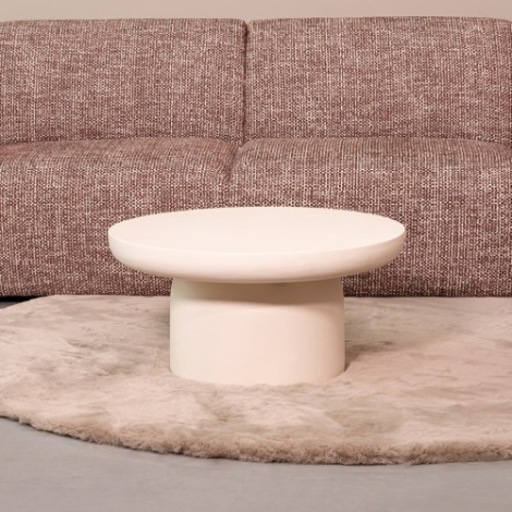 Ronde salontafel Mathijs mangohout 60 cm crème