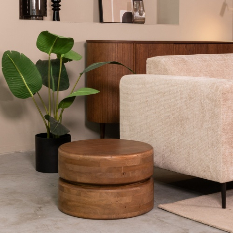 Ronde salontafel Mees mangohout 50 cm naturel