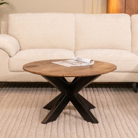 Ronde salontafel Ole mangohout 80 cm naturel