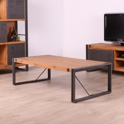 Salontafel industrieel 130 cm.