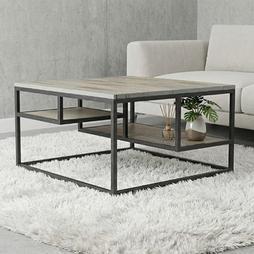Salontafel industrieel vierkant.