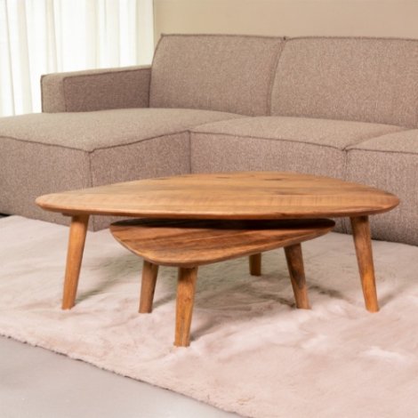Salontafel set Gerard mangohout naturel