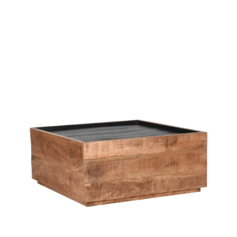 Vierkante salontafel Nout mangohout 80x80 cm bruin