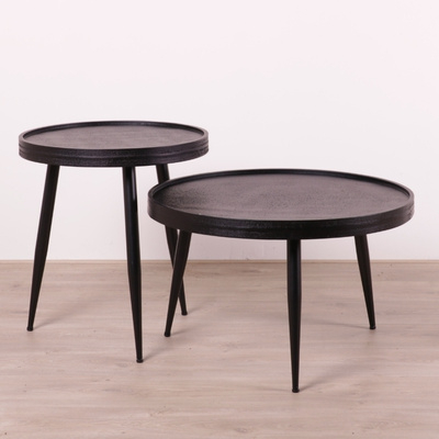 Salontafel set van 2 zwart.