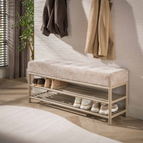 Schoenenbank hal Kato 125 cm beige - sfeerfoto