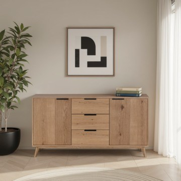 Sfeerbeeld eiken dressoir naturel. 