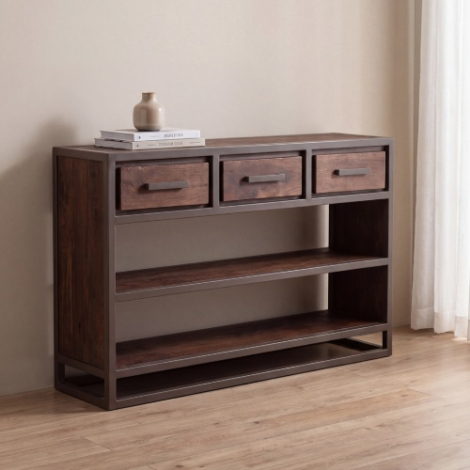 Sidetable Elke mangohout 115 cm donkerbruin