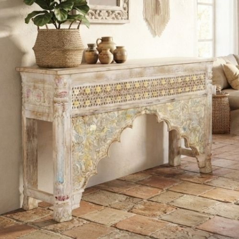 Sidetable van hout uit India vintage