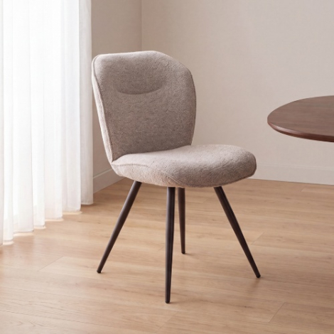 Eetkamerstoel Boy beige met bronzen poten