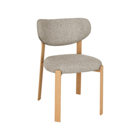 Eetkamerstoel Mats beige met naturel poten