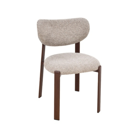 Eetkamerstoel Mats beige met walnoot poten