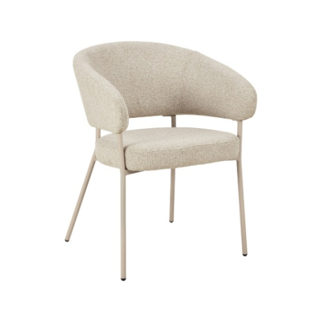 Eetkamerstoel Tygo beige met taupe poten