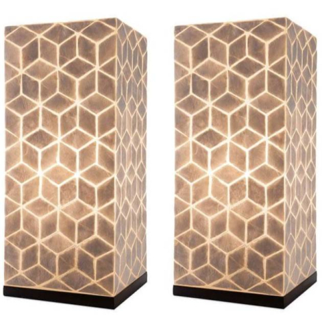 Tafellamp schelpen kubus