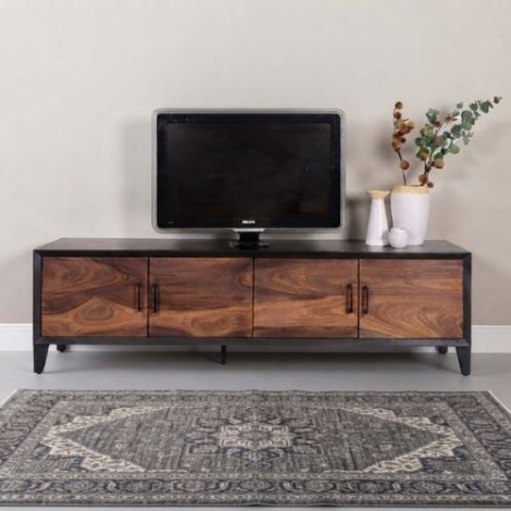 Tv meubel donker hout 175 cm breed.