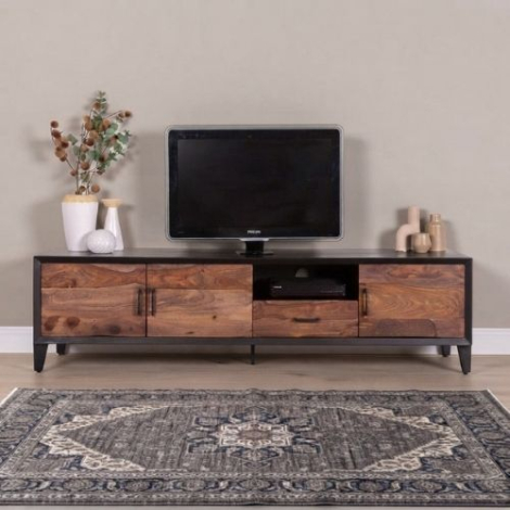 Tv meubel donker hout 200 cm.