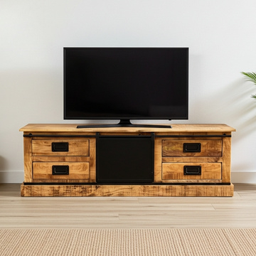 Mangohout tv meubel industrieel.