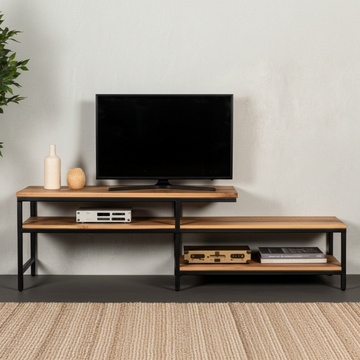 Tv meubel mangohout met staal 178 cm.