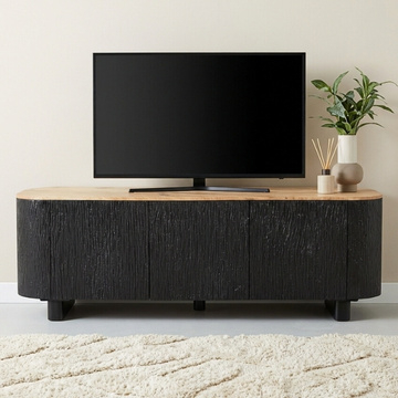 Tv meubel zwart met ronde hoeken 165 cm