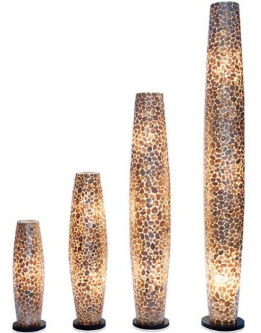 Vloerlamp schelpen goud
