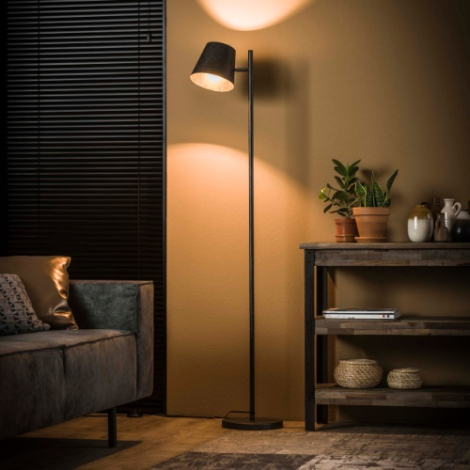 Vloerlamp met verstelbare kap Brena antraciet - sfeerfoto