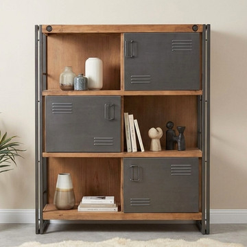 Wandkast industrieel 120 cm breed.