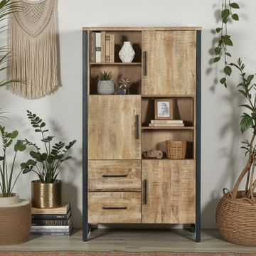 Wandkast mangohout 100 cm breed.