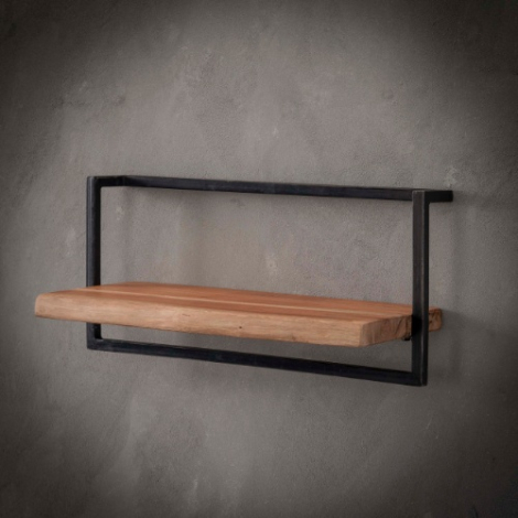 Wandplank met stalen frame 65 cm Brix naturel - sfeerfoto