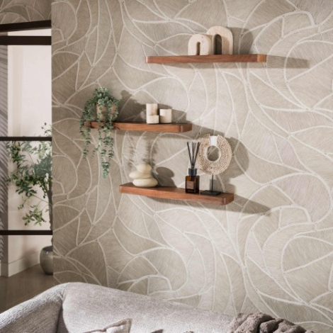 Wandplanken set van 3 Leon bruin 60 cm - sfeerfoto