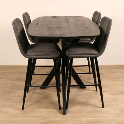 Zwarte bartafel 160*90cm. Industrieel Mangohout