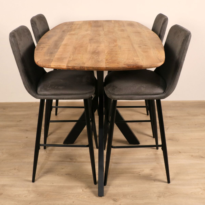 bartafel 160*90cm met vier barkrukken