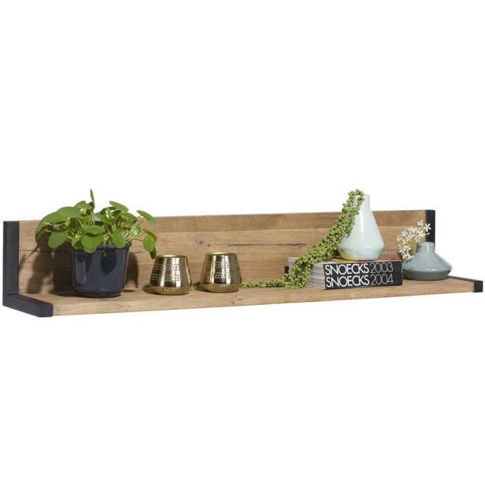 Wandplank eiken met zwart metaal. Happy at home wandplank brooklyn