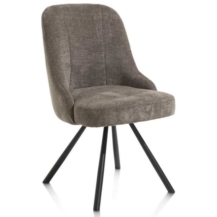 Eetkamerstoel Eva bruin met pocketvulling en draaifunctie