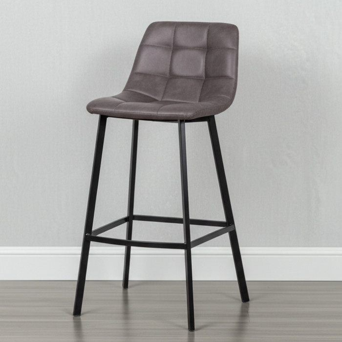 Barkruk grijs microvezel.