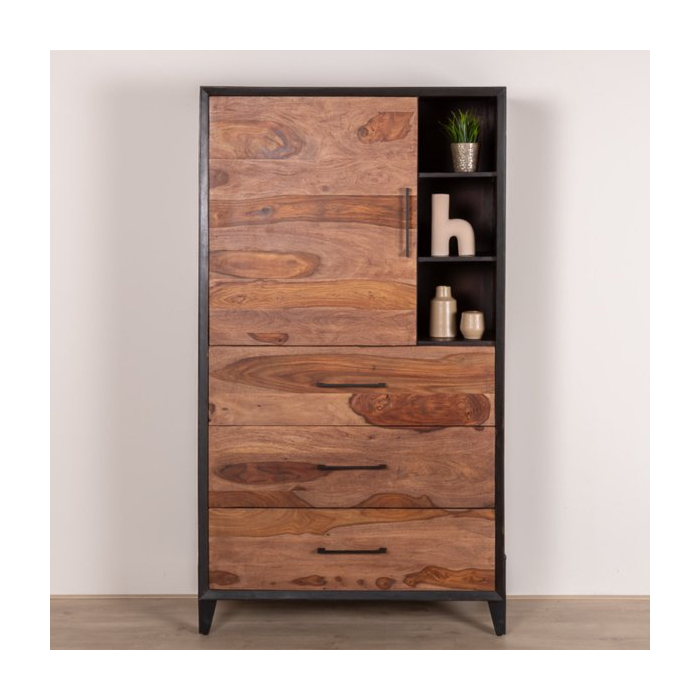 Wandkast hout 100 cm breed.