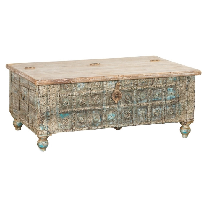 Grote teakhouten salontafel kist.